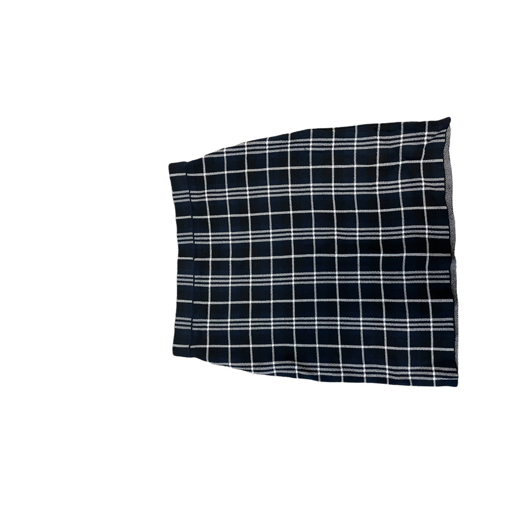 Theory M Navy White Teslianna Lustrate Plaid Knit Skirt